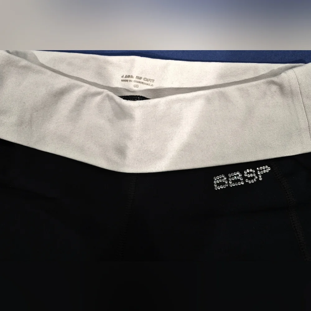 Bebe Sport 2-PC Crystals Logo Black/White Full Zip Jacket & Pants - XS/S. - Picture 10 of 11